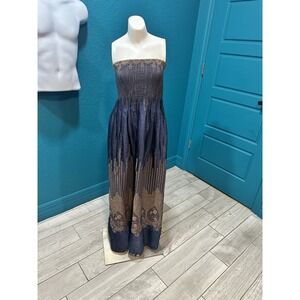 Cirana Women's Strapless Halter Dress OS‎ Plus Blue Iridescent Cottagecore Y2K